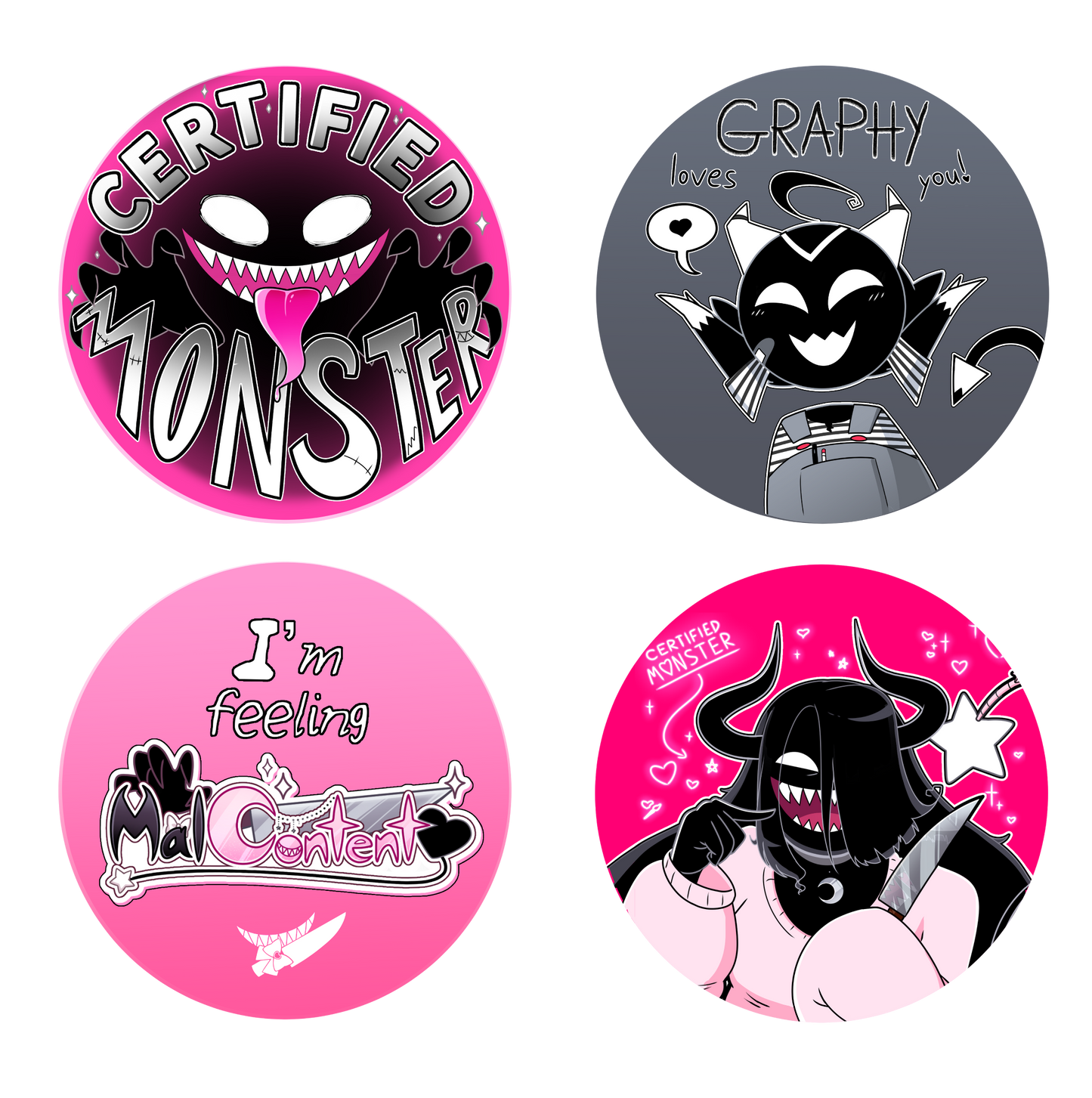 Malice Pinback Buttons